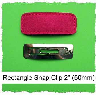 *SINGLE* 50mm Rectangle Snap Clip Cover Felt Stitchies