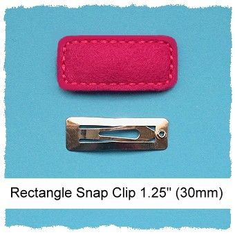 30mm Mini Rectangle Snap Clip Cover Felt Stitchies