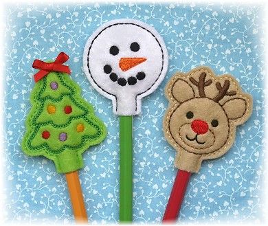 Christmas Pencil Toppers Set 1
