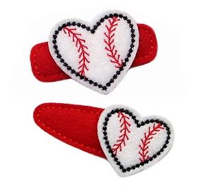 Heart Baseball Felt Stitchies