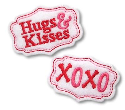 Hugs and Kisses Clip Cover Felt Stitchies