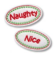 Naughty and Nice Clip Cover Felt Stitchies