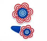 Patriotic Flower Clip Cover Felt Stitchies