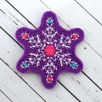 Delicate Snowflake Felt Stitchies