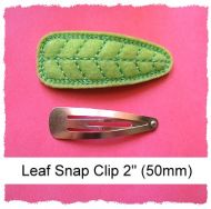 *SINGLE* Leaf Snap Barrette Clip Cover Felt Stitchies