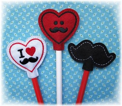 Mustache Pencil Toppers