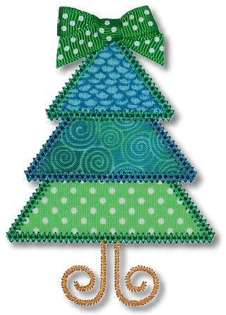 Triangle Christmas Tree Applique