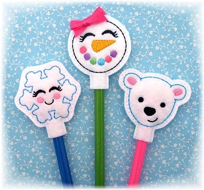 Winter Friends Pencil Toppers