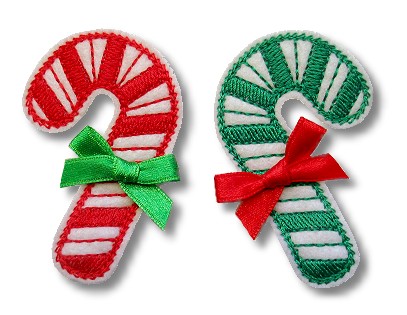 Candy Cane Alligator Clip Cover in the hoop - GG Designs Embroidery